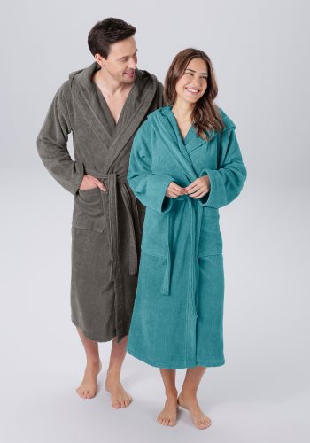 MY HOME, my home Unisex-Bademantel »Regona, Hotelbademantel, Morgenmantel, Standardlänge & Überlänge« 1 Stk. Damen & Herren, mit Taschen, flauschig, weich, Velours, Sauna & Spa