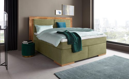 Home affaire Boxspringbett »Cup« mit LED-Beleuchtung, Massivholzrahmen und Topper, in 2 Härtegraden