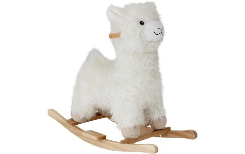 Bloomingville, Bloomingville - Schaukeltier LAMA - Holz - weiss/sandbraun - 25/65/25 cm