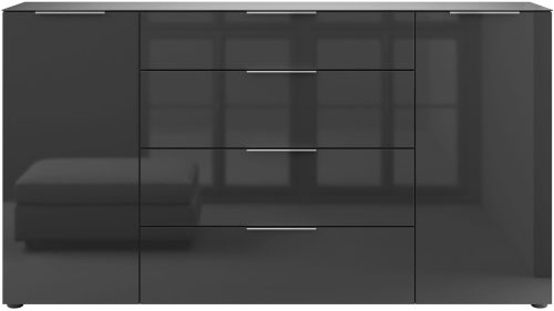 Manjana Möbel, Manjana Möbel Sideboard »Style« mit Metallgriffen & Glasfront, Soft-Close, Selbsteinzug, in 2 Breiten