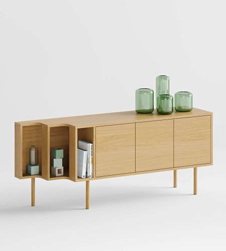 Woodman Sideboard »Shift«, mit Echtholzfurnier aus Eiche, Breite 189 cm, mit Push-to-Open
