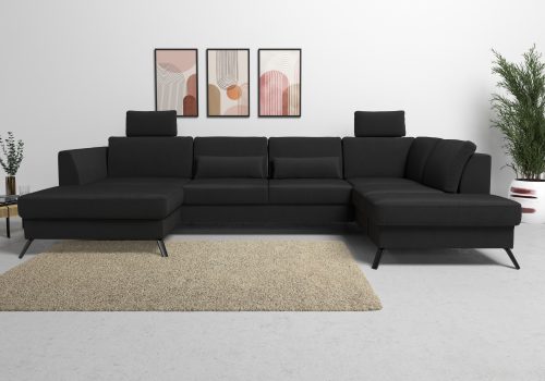 sit&more Wohnlandschaft, inklusive Sitztiefenverstellung, wahlweise mit Bettfunktion, 15cm hoch