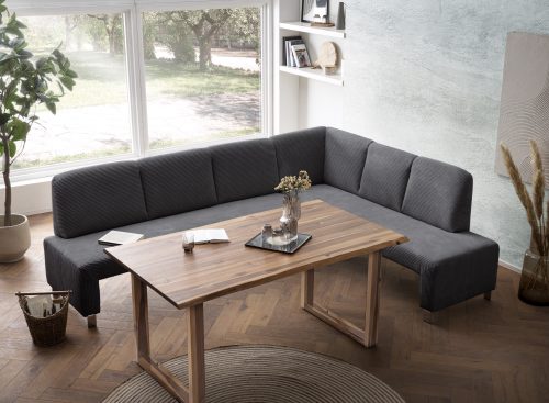 exxpo - sofa fashion Eckbank »Intenso, modern, wahlweise in Leder oder Textil, 264/197 cm (B/T)«, hohe Bodenfreiheit, frei im Raum stellbar, hoher Sitzkomfort
