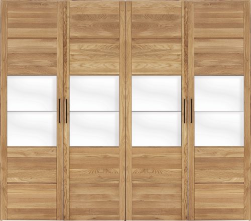 Premium collection by Home affaire Drehtürenschrank »Chamara«, aus massivem Eichenholz, in unterschiedlichen Schrankbreiten erhältlich, 218 cm