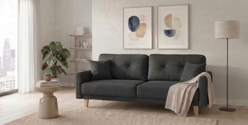 Home affaire 3-Sitzer »Triplo«, wahlweise mit Bettfunktion und Bettkasten, Zierkissen