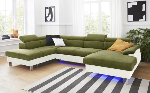 COTTA Wohnlandschaft »Komaris«, inklusive Kopfteilverstellung, wahlweise mit Bettfunktion und RGB-LED