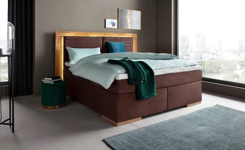 Home affaire Boxspringbett »Cup« mit LED-Beleuchtung, Massivholzrahmen und Topper, in 2 Härtegraden