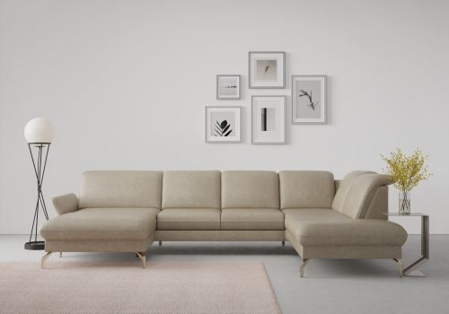 SIT&MORE, sit&more Wohnlandschaft »Fashion«, wahlweise mit Kopfteilverstellung und Vorziehsitz, motorisch, mit satinierten Nickelfüssen