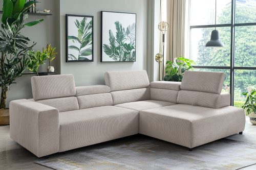 exxpo - sofa fashion Ecksofa »VITTORIO mit Komfortfunktionen, bequem und modern, Cord, L-Form«, inkl. Kopfteil- und Sitztiefenverstellung, wahlweise mit Bettfunktion