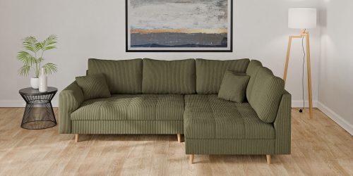 HOME AFFAIRE, Home affaire Ecksofa »CHARRE incl. 3 Zierkissen«, L-Form, feine Steppung, lose Rückenkissen, auch in Cord und Bouclé