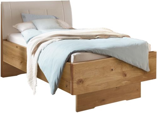 WIEMANN Holzbett »Cardiff, Bettgestell, Bettrahmen, teilmassiv, mit Polsterkopfteil« Belastbarkeit 110/220 Kg, 4-fache höhenverstellbar, MADE IN GERMANY, Fussteil aus Massivholz, verschiedene Grössen