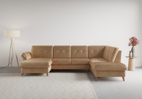 SIT&MORE, sit&more Wohnlandschaft »Göteborg«, inklusive Sitztiefenverstellung und Federkern, wahlweise mit Bettfunktion und Bettkasten