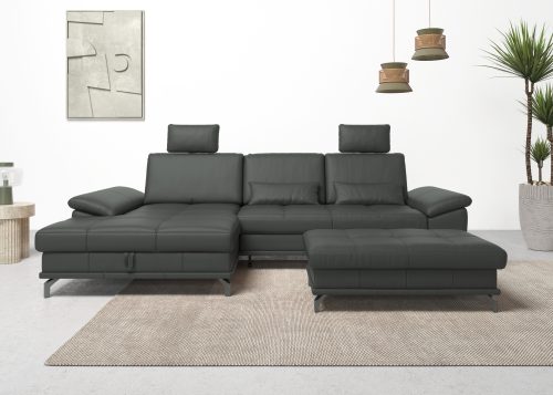 Places of Style Ecksofa »Costello«, incl. Sitztiefenverstellung und Armlehnfunktion, incl. 2 Nierenkissen