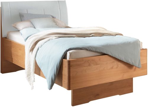 Wiemann, WIEMANN Holzbett »Cardiff, Bettgestell, Bettrahmen, teilmassiv, mit Polsterkopfteil« Belastbarkeit 110/220 Kg, 4-fache höhenverstellbar, MADE IN GERMANY, Fussteil aus Massivholz, verschiedene Grössen