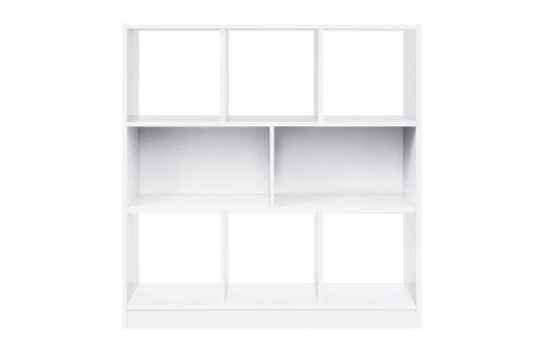 Vasagle, Vasagle -  Bücherregal, Raumteiler Regal, Standregal aus Holz mit offenen Fächern, Vitrine für Wohnzimmer, Schlafzimmer, Kinderzimmer und Büro, 97,5 x 100 x 30 cm (B x H x T), Weiß LBC52WT