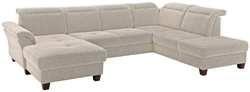 Premium collection by Home affaire Wohnlandschaft »Solvei«, incl. Sitztiefenverstellung und Federkern, wahlweise Kopfteilverstellung und Bettfunktion, Kontrastnaht