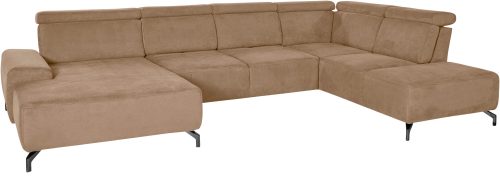 sit&more Wohnlandschaft, 12 cm Fusshöhe, inklusive Sitztiefenverstellung und Kopfteilverstellung, wahlweise in 2 unterschiedlichen Fussfarben