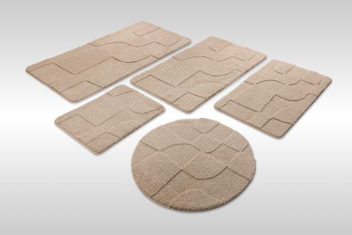 WECON HOME, Wecon home Badematte "Davie" Höhe 25 mm rutschhemmend beschichtet schnell trocknend Badteppich, Hoch-Tief-Effekt, weich, rutschhemmend, waschbar, getuftet