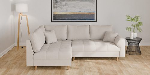 Home affaire Ecksofa »CHARRE incl. 3 Zierkissen«, L-Form, feine Steppung, lose Rückenkissen, auch in Cord und Bouclé