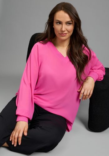 Laura Scott CURVE, Laura Scott CURVE Shirtbluse "Grosse Grössen" mit sportivem Rippenbündchen