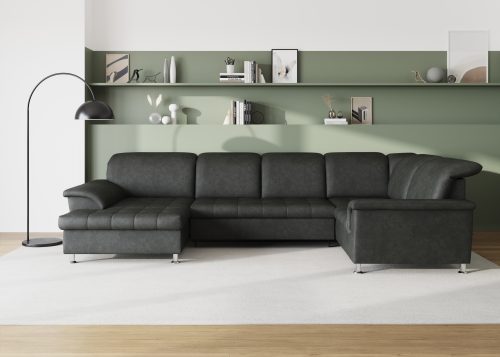 DOMO collection Wohnlandschaft »Franzi«, im XXL-Format, wahlweise mit Bettfunktion, Bettkasten und Kopfteilverstellung, frei im Raum stellbar