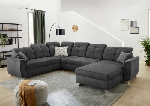 Jockenhöfer Gruppe, Jockenhöfer Gruppe Wohnlandschaft »Livorno«, mit 7 individuell verstellbaren Kopfteilen, Bett- und Relaxfunktion, Nosagfederung, Ottomane beidseitig montierbar