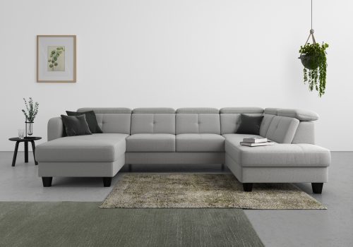 sit&more Wohnlandschaft »Bellucci«, inklusive Kopfteilverstellung und Federkern, wahlweise mit Bettfunktion und Bettkasten