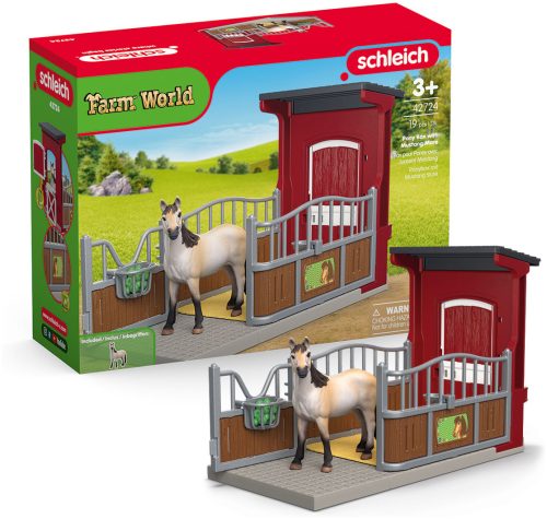 Schleich Spielfigurenset Farm World Ponybox mit Mustang Stute