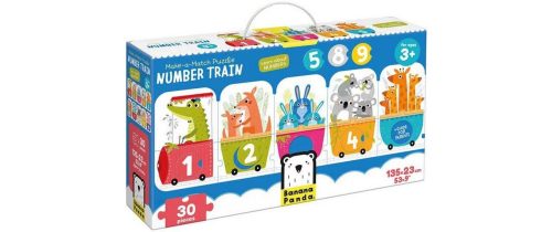 undefined, Puzzle "Banana Panda Make-a-Match Number Train XL Pappe 30 Teile" Englisch, Multilingual