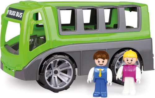 LENA® 04454 - Truxx, Bus mit 2 Spielfiguren, grün/grau, Länge 28 cm