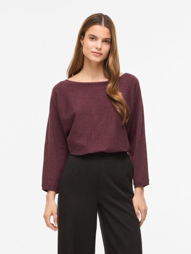 VILA, Vila 3/4 Arm-Pullover "VIMALU BOATNECK 3/4 SLEEVE KNIT TOP-NOOS" Materialmix, loose fit