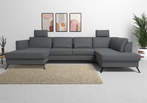 SIT&MORE, sit&more Wohnlandschaft, inklusive Sitztiefenverstellung, wahlweise mit Bettfunktion, 15cm hoch