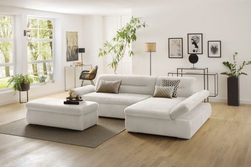 my home Ecksofa »Avesa«, Wahlweise mit Armteilvertsellung und Bettfunktion, B/T/H: 300/172/80 cm