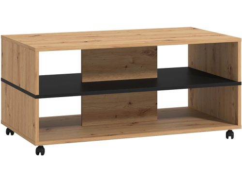 HOME AFFAIRE, Home affaire Couchtisch »Savio Kaffeetisch, 101 cm, in trendigen Farben, modern«, mit Ablage, rechteckig, Artisan Eiche, ideal fuer kleine Räume