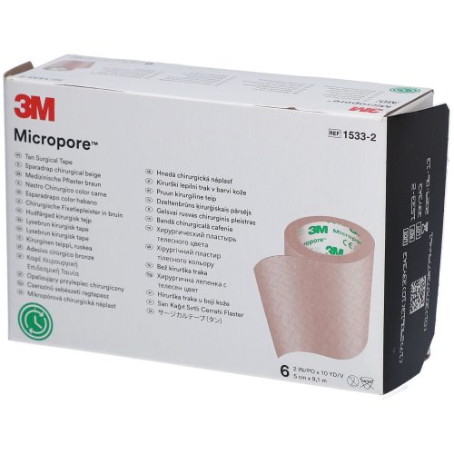 3m, 3M Rollenpflaster mit Dispenser 50mmx9.14m weiss (6 Stück)