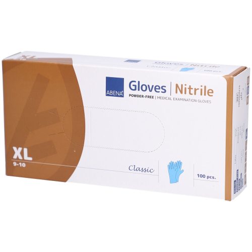 Abena, ABENA Classic Nitrilhandschuhe XL, 240mm, puderfrei unsteril blau (100 Stk)