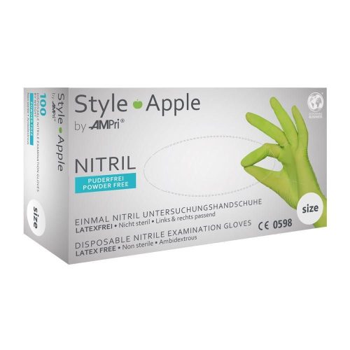 Ampri, Ampri Nitrilhandschuhe Style apfelgrün, Grösse M, Breite 95mm (100 Stk)