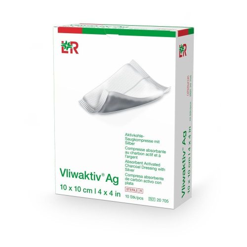 Lohmann & Rauscher AG, Vliwaktiv AG Saugkompresse mit Aktivkohle und Silber 10 X 10 cm