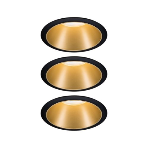 Paulmann, Paulmann 93404 Einbauleuchte 3er Set EEK: A+ (A++ - E) 6.50 W Warm-Weiß Schwarz, Gold