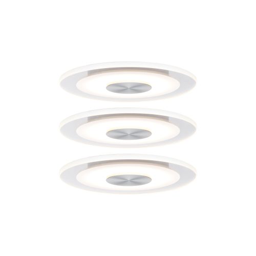 Paulmann, Paulmann Whirl 92907 LED-Einbauleuchte 3er Set EEK: LED (A++ - E) 16.5 W Warm-Weiß Aluminium (gebürstet), Satin