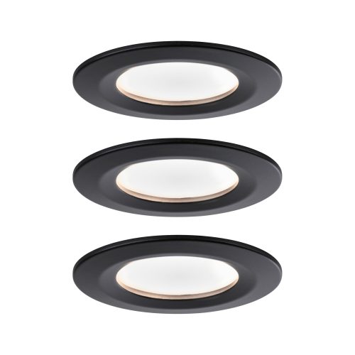 Paulmann, Paulmann 94473 LED-Einbauleuchte 3er Set 19.5 W Warmweiß Schwarz (matt)