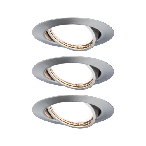 Paulmann, Paulmann 93420 Base Einbauleuchte 3er Set EEK: A+ (A++ - E) LED GU10 15 W Edelstahl (gebürstet)