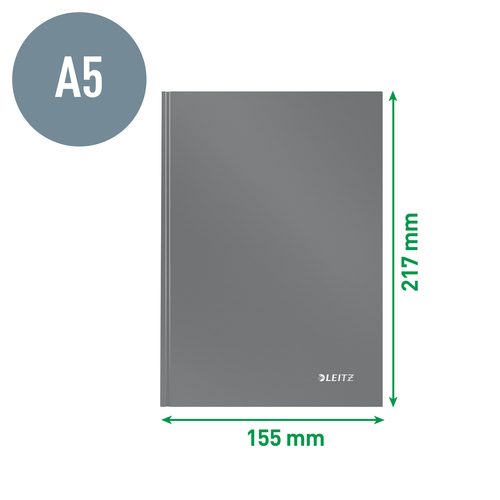 Leitz Acco Brands, Leitz Notizbuch Solid A5 liniert, schwarz