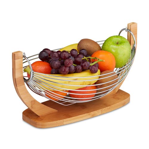 relaxdays, relaxdays Obstschale »Früchtekorb«, 1 tlg., aus Edelstahl