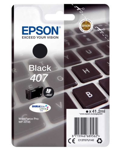 Epson, Epson 407 - 41.2 ml - L-Größe - Schwarz - Original - Tintenpatrone