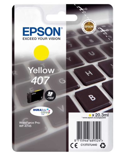 Epson, Epson 407 - 20.3 ml - L-Größe - Gelb - Original - Tintenpatrone