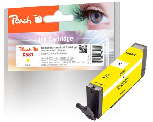Peach, Peach Tintenpatrone gelb kompatibel zu Canon CLI-581 y