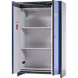 asecos, asecos® Akku-Sicherheitsschrank Typ 90 für Lithium-Ionen-Batterien ION-CORE-STORE, HxBxT 1.953 x 1.193 x 615 mm, 3x isolierte Fachböden, 1x Bodenauffangwanne