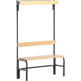 undefined, Garderobenbank mit Hakenleisten einseitig, 3 Haken, 1015 mm ohne Schuhrost