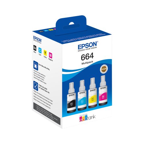 Epson EcoTank 664 - 4er-Pack - Schwarz, Gelb, Cyan, Magenta - Original - Nachfülltinte